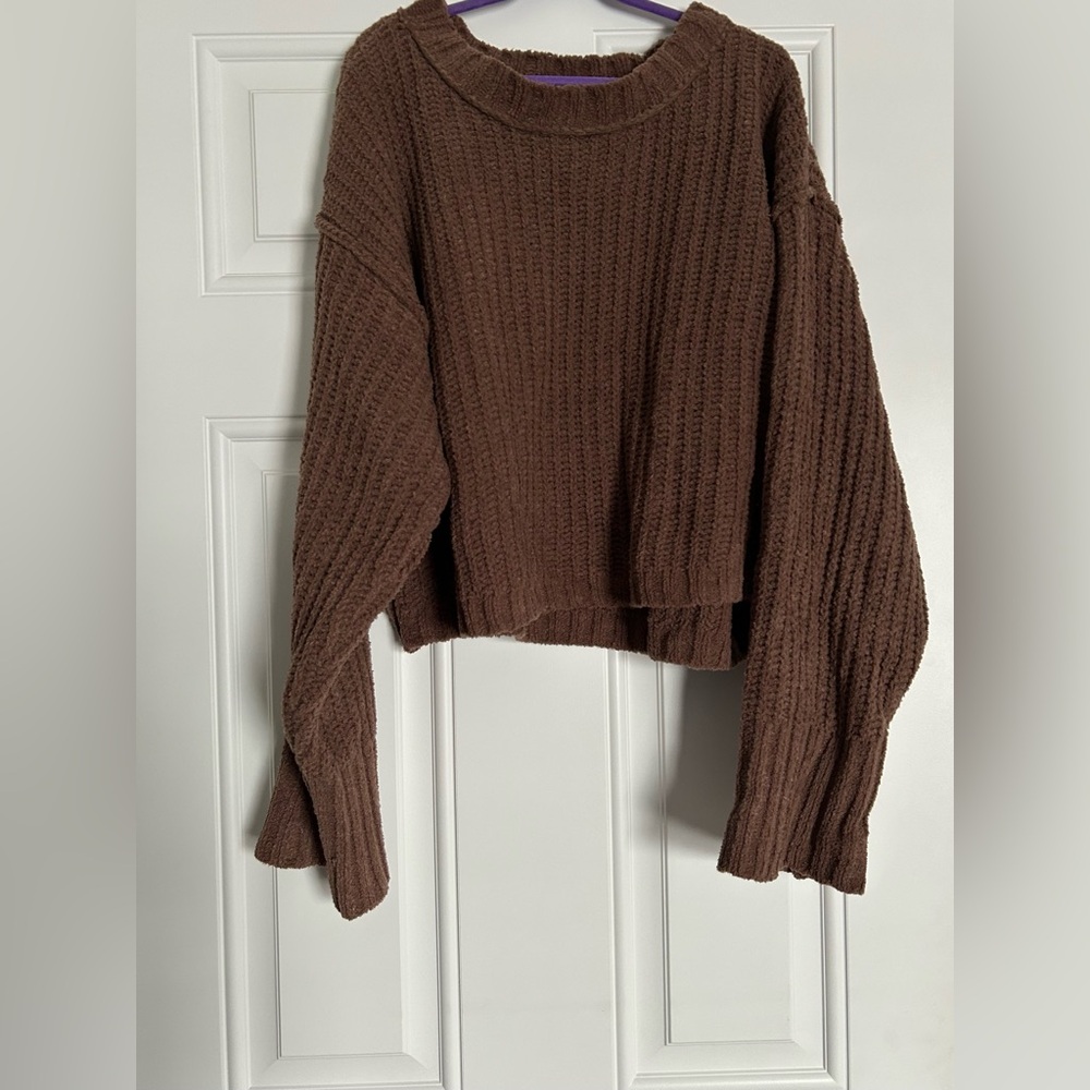 Cropped Brown Women's Sweater